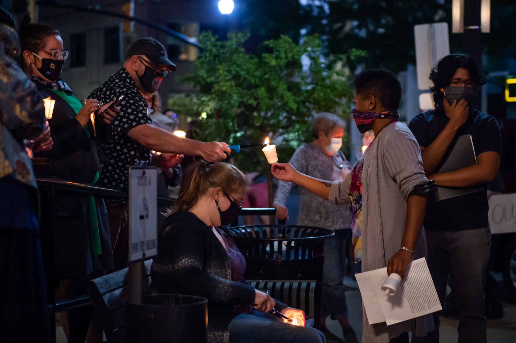 9/20/20 Ruth Bader Ginsburg Vigil, Claire Tchlula, Neal Starkey
